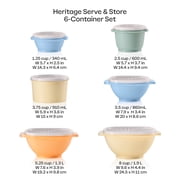 Tupperware Heritage Serve & Store Food Storage Containers with Lids (6 Count)