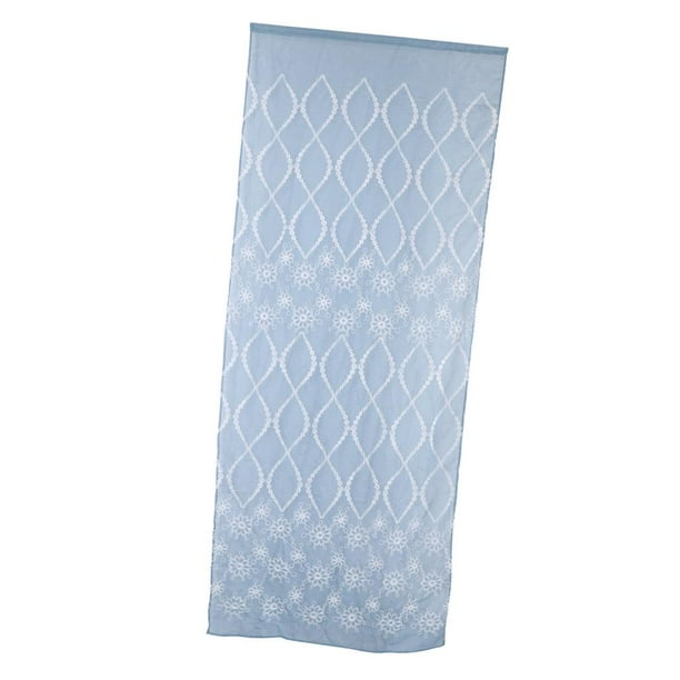 Cortinas de tul y voile transparente para ventana de sala de estar, cortinas para dormitorio, cortinas de protección solar Azul claro