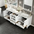 thumbnail image 5 of Eviva Aberdeen 84"W x 22"D White Double Sink Bathroom Vanity with White Carrara Quartz Vanity Top and Rectangular Undermount Sinks, 5 of 8
