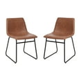 thumbnail image 3 of Flash Furniture Butler Faux Leather Dining Chair, Set of 2, Light Brown/Black, 3 of 13