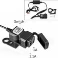 thumbnail image 2 of Adaptador de corriente USB dual Toma de corriente USB a prueba de agua 12V-24V Accesorios para motos, 2 of 7