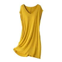 zbxnLI Womens V Neck Nightgowns with Built in Bra Pads Soft Comfy Sleepwear Dress Pajama Dresses