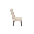 thumbnail image 3 of Rustic Gray Dining Chairs (Set of 2) with Beige Linen Fabric Tufted Seats, 3 of 5
