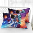 thumbnail image 2 of Astronaut Twin XL Size Fitted Sheet Set,Galaxy Outer Space Bed Sheet Set for Kids,3Pcs Dreamy Planets Rose Printed Astronaut Cartoon Fitted Sheet with 2 Pillowcases, 2 of 8