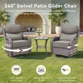 thumbnail image 3 of Unnifurnzi Outdoor Swivel Glider Patio Chair-Patio Swivel Chairs Set of 4 with 6 Inch Thick Cushions High Back Patio Chairs for Deck Porch Poolside Balcony-Brown/Gray, 3 of 7