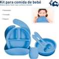thumbnail image 2 of Juego de Vajilla para Bebé de Silicón, Azul, Bluelander CBHH-0106, 2 of 5