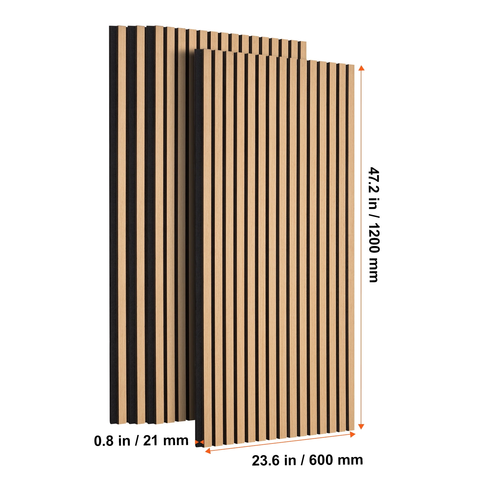 VEVOR Wood Slat Acoustic Panels, 23.6 x 47.2 inch, MDF Accent Wooden Wall Panels for Modern Interior Wall Decor, Faux Wood Wall Board Panels for Noise Reduction, Light Oak