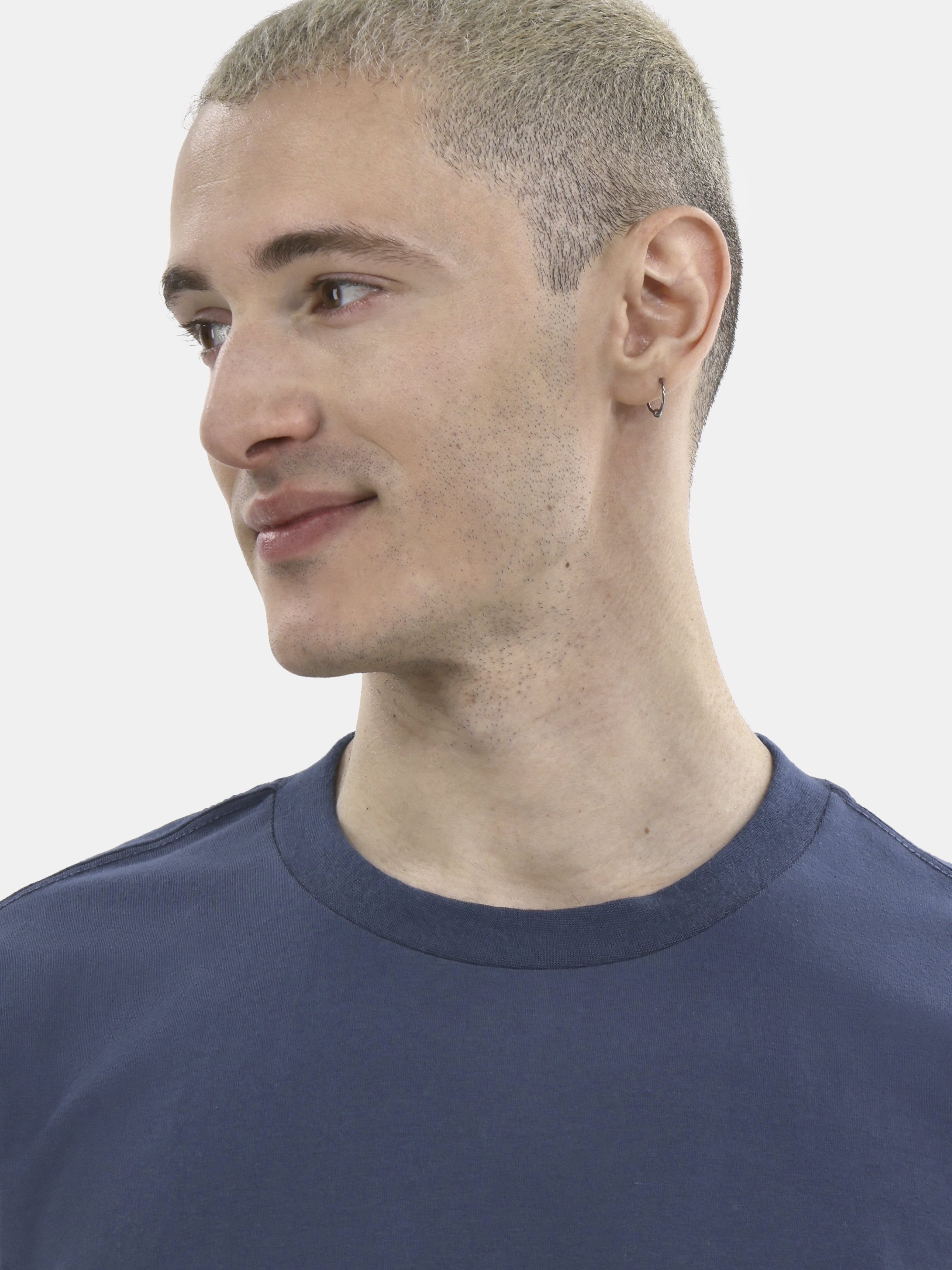 No Boundaries Flat Grey Basic Crewneck Undershirts with Short Sleeves, 2-Pack, Men's