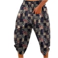 thumbnail image 2 of Capris, Mens Fashion Drawstring Elastic Waist Printing Casual Retro Nationality Capris Pants, 2 of 4