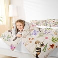 thumbnail image 4 of jejeloiu Watercolor Woodland Cat 7pcs Bedding Comforter Set For Kids,Floral Kitten Print Queen Bedding Sets For Girl,Reversible, 4 of 7