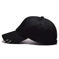 thumbnail image 4 of HEMLBOYW Men Women Plain Solid Color Black Baseball with 2 Metal Rings Hip Hop Adjustable for Trucker Hat, 4 of 6