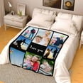 thumbnail image 4 of Custom Blanket with Photo Texts Personalized Blankets and Throws Customized Happy Birthday Gifts for Women Men Dad Mom Wife Husband Grandma Grandpa Sister Daughter Son Best Friend Blankets, 4 of 5