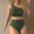 thumbnail image 3 of WREESH Women's Swimwear One Shoulder Swimsuit Summer Beach Sports Surf Suit Solid Color Bikinis Sets, 3 of 5