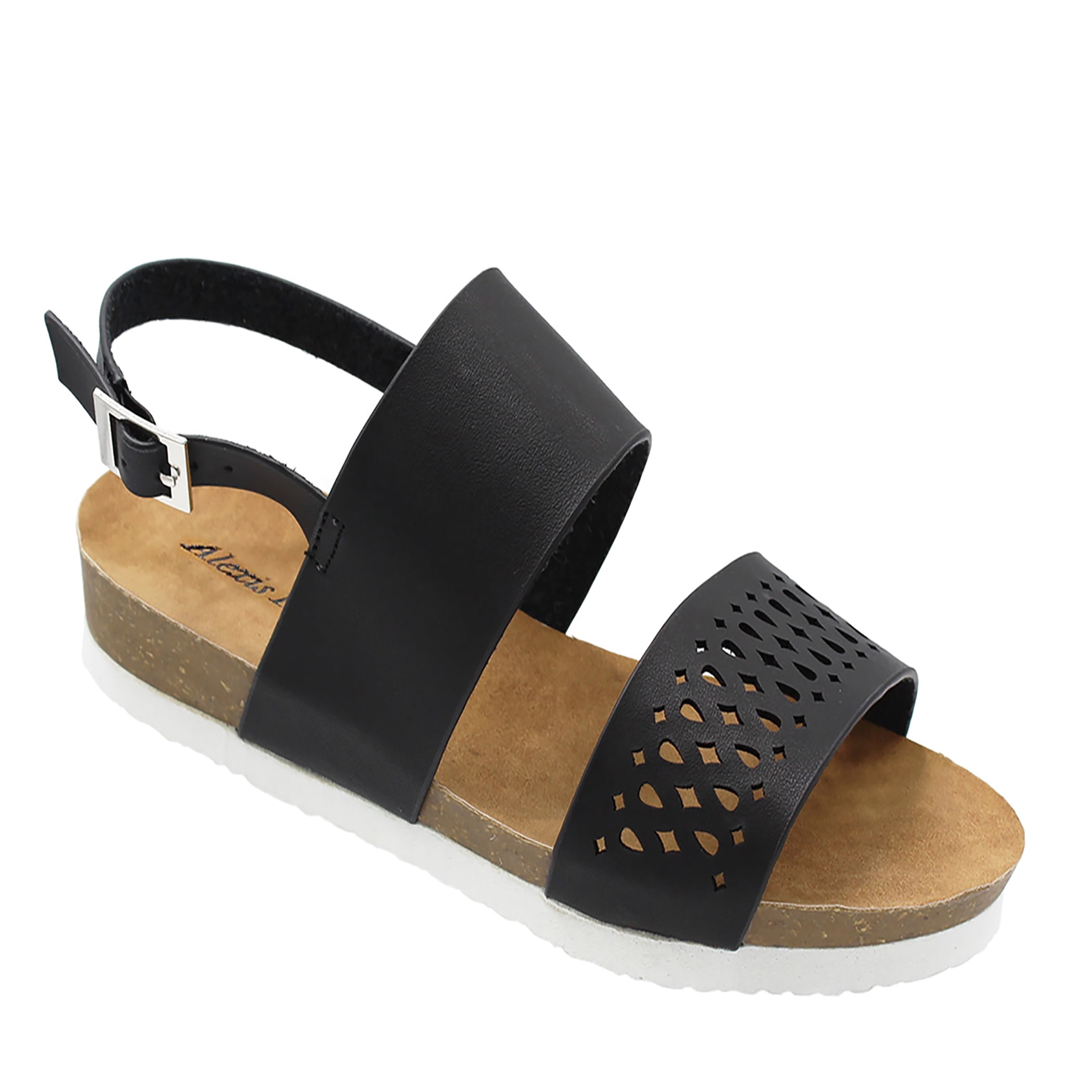 women's casual buckle straps sandals flip flop platform footbed sandals