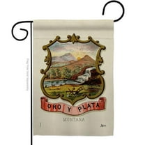 13 x 18.5 in. Coat of Arms Montana Garden Flag with Americana States Double-Sided Decorative Vertical House Banner Yard Gift