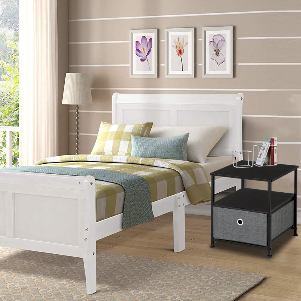 Kepooman Drawer Dresser, Night Stand with Drawer, Gray End Table Storage Cabinet, Easy Pull Fabric Bins, Wooden Side Table for Bedroom, Living Room, Dining Room Furniture Kepooman Drawer Dresser, Night Stand with Drawer, Gray End Table Storage Cabinet, Easy Pull Fabric Bins, Wooden Side Table for Bedroom, Living Room, Dining Room Furniture