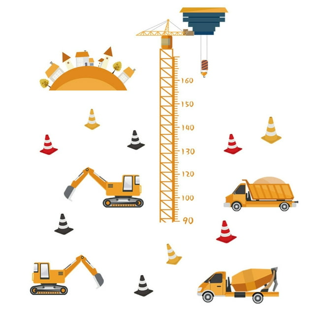 Wweixi Wall Sticker Tractors Car Removable Comfortable Smooth Wallpaper Flat Modern Cartoon Home Accessory Living Room Art