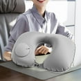 thumbnail image 6 of Travel Pillow Ergonomic Foldable Neck Pillow for Car Airplane Outdoor Sports Gray Silky Fabric, 6 of 8