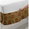 thumbnail image 2 of Mandala Bed Skirt, Abstract Flora Pattern Medieval Mosaic Tile Design, Elastic Bedskirt Dust Ruffle Wrap Around for Bedding Decor, 4 Sizes, Pale Coffee Pale Blue, by Ambesonne, 2 of 2