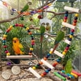 thumbnail image 5 of Wood Parrots Budgie Cage Accessories, Bird Toys for Parakeets 16Pcs, Bird Perch Swings for Small Conure Cockatiel Toys, Bird Ladder Swing for Parakeets Climbing(swings,boll pendants, ladders,balls), 5 of 6