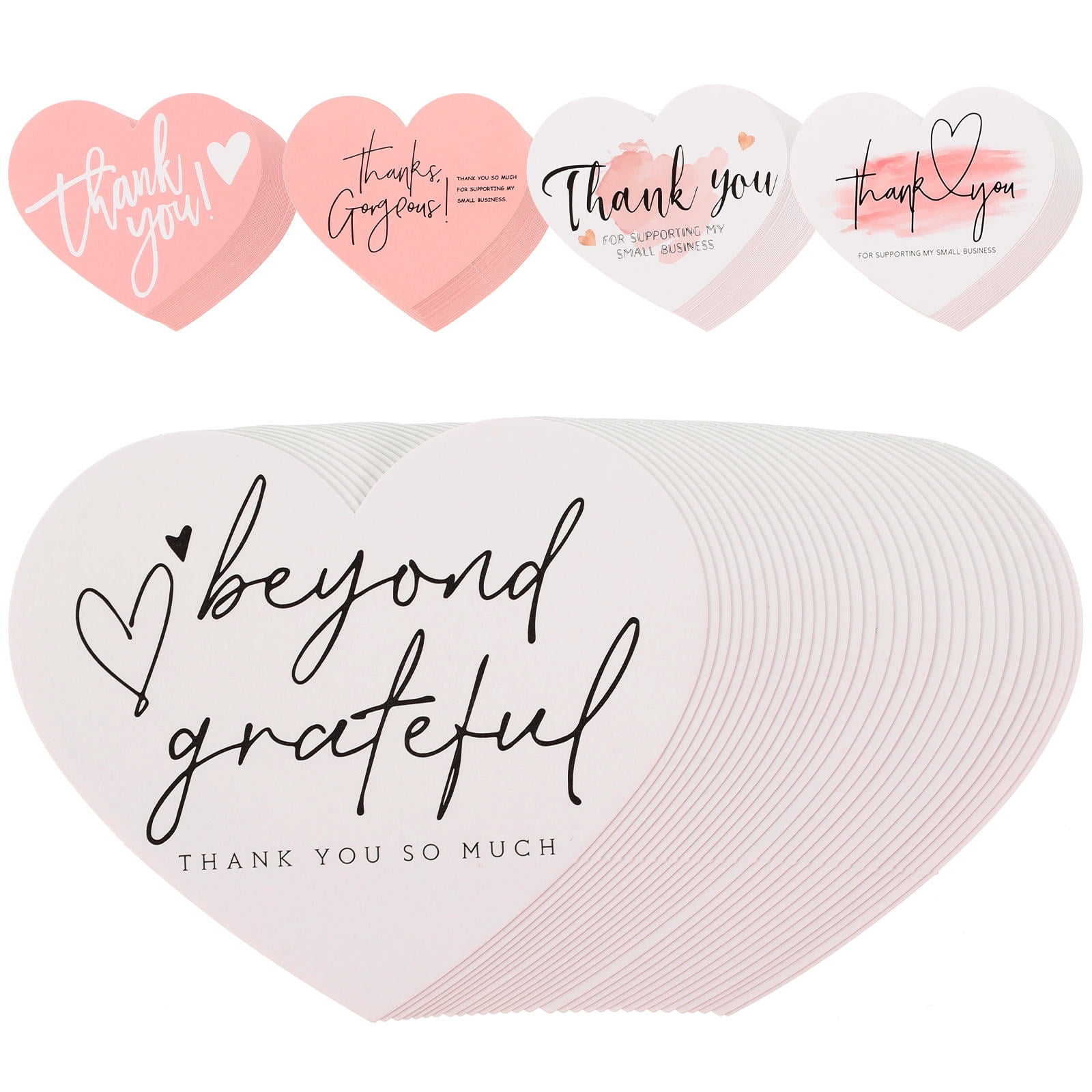 HOMEMAXS 450 pcs  Heart Shaped Gift Thank You Cards Small Business Packaging Thank You Cards