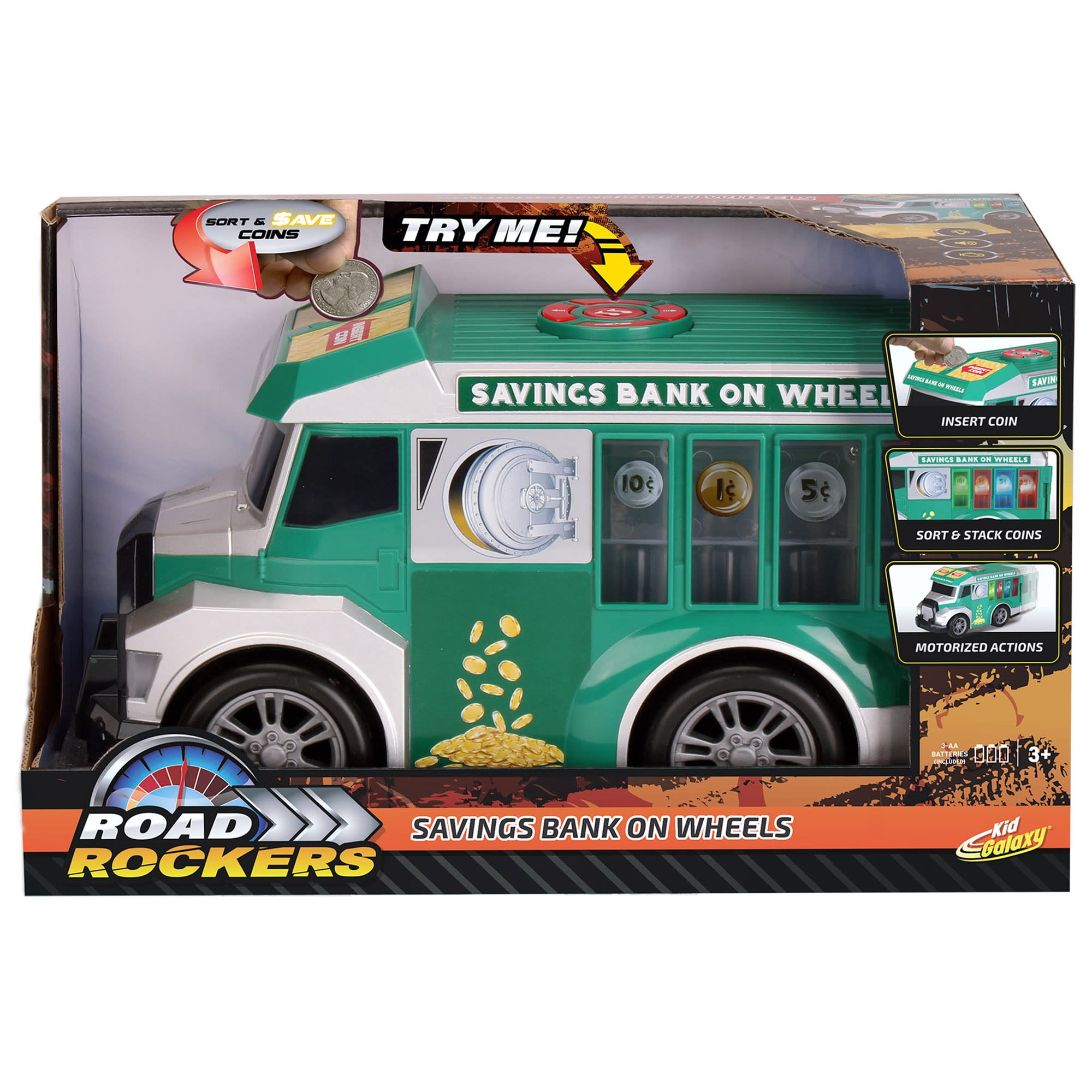 10" Road Rocker Sort N' Save Bank Truck W/ Lights & Sounds