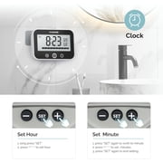 KADAMS Waterproof Shower Clock with Timer, Digital Bathroom & Kitchen Countdown Timer with LCD Display, Progress Bar, Suction Cup, (Black)