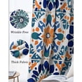thumbnail image 3 of Colorful Flowers Blackout Curtains for Bedroom Living Room Darkening Curtains 63 Inches Long Boho Ethnic Abstract Floral Plaid Window Curtain 2 Panels Set Window Treatment Grommet Drapes 52"x63", 3 of 9