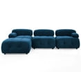 thumbnail image 3 of Modular Sectional Sofa, Modern Velvet Living Room Cloud Sofa with Button Tufted Designed DIY Combination, L Shaped Couch with Reversible Ottoman, Navy, 3 of 9