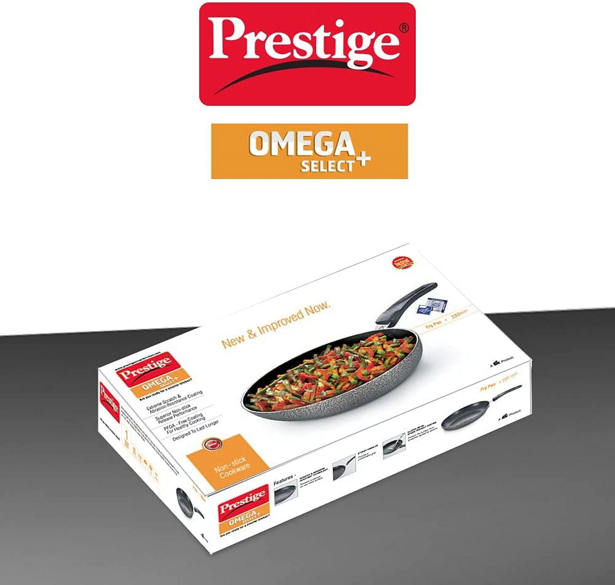 Prestige Aluminium Omega Select Plus IB Non-Stick Fry Pan, 200 mm,  Multicolour, Medium