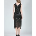thumbnail image 6 of Roaring 20s The Great Gatsby Prom Themes Flapper Reproduction Dress Black, 6 of 7