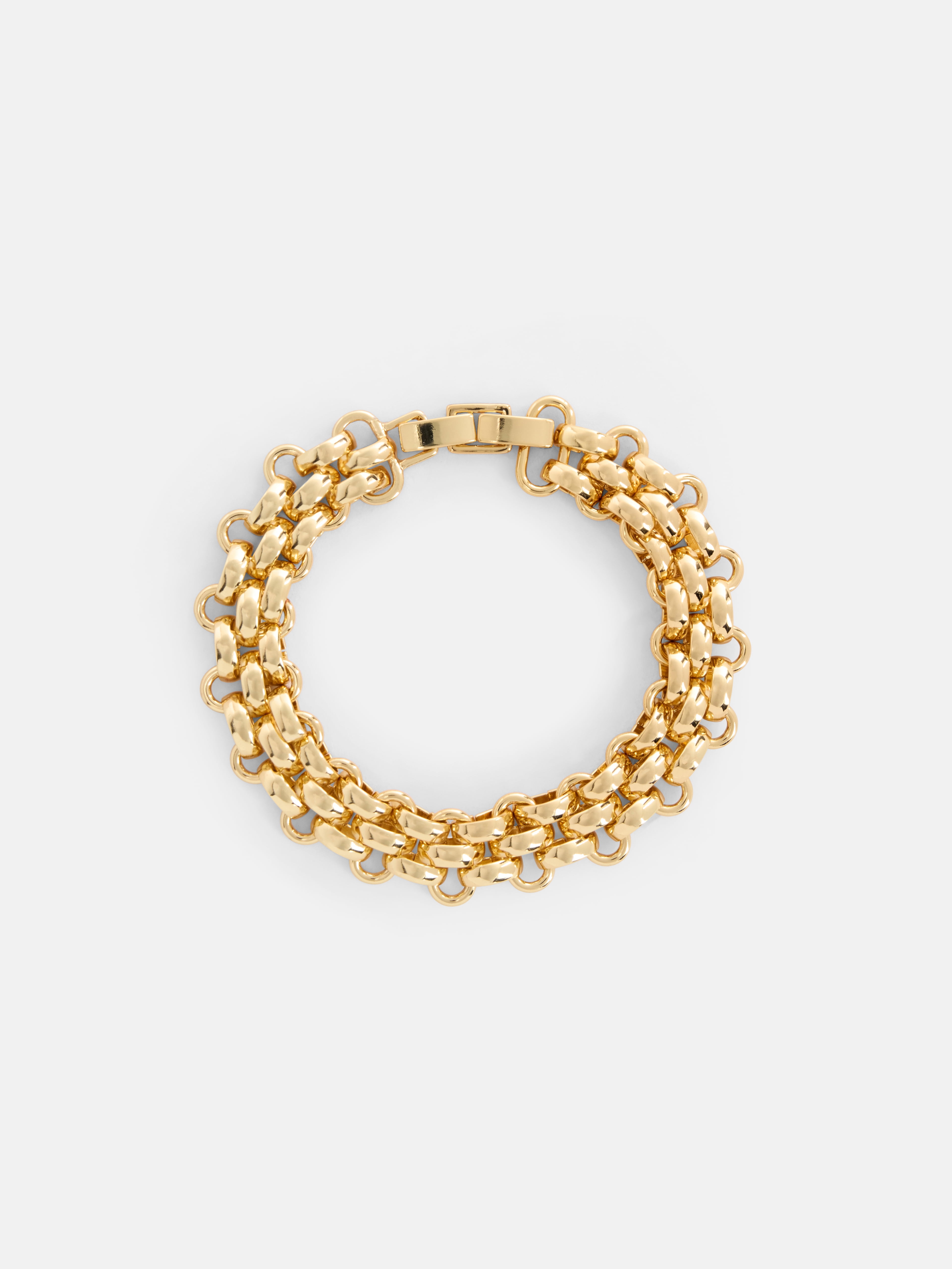Free Assembly Women's Goldtone Chunky Link Bracelet, 7.5" + .5" Clasp