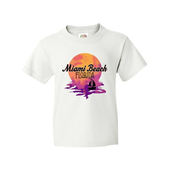Inktastic Miami Beach Florida Vacation Sunset Youth T-Shirt