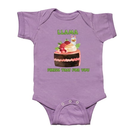 

Inktastic Llama Finish That For You with Cake and Strawberries Gift Baby Boy or Baby Girl Bodysuit
