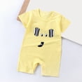 thumbnail image 2 of KPOPLK Newborn Outfits Baby Boy Clothes for 3 6 9 12 18 24 36 Months Summer Short Sleeve Waffle Knit Collared Embroidery Romper Jumpsuit(12-18 Months,Light Yellow), 2 of 4