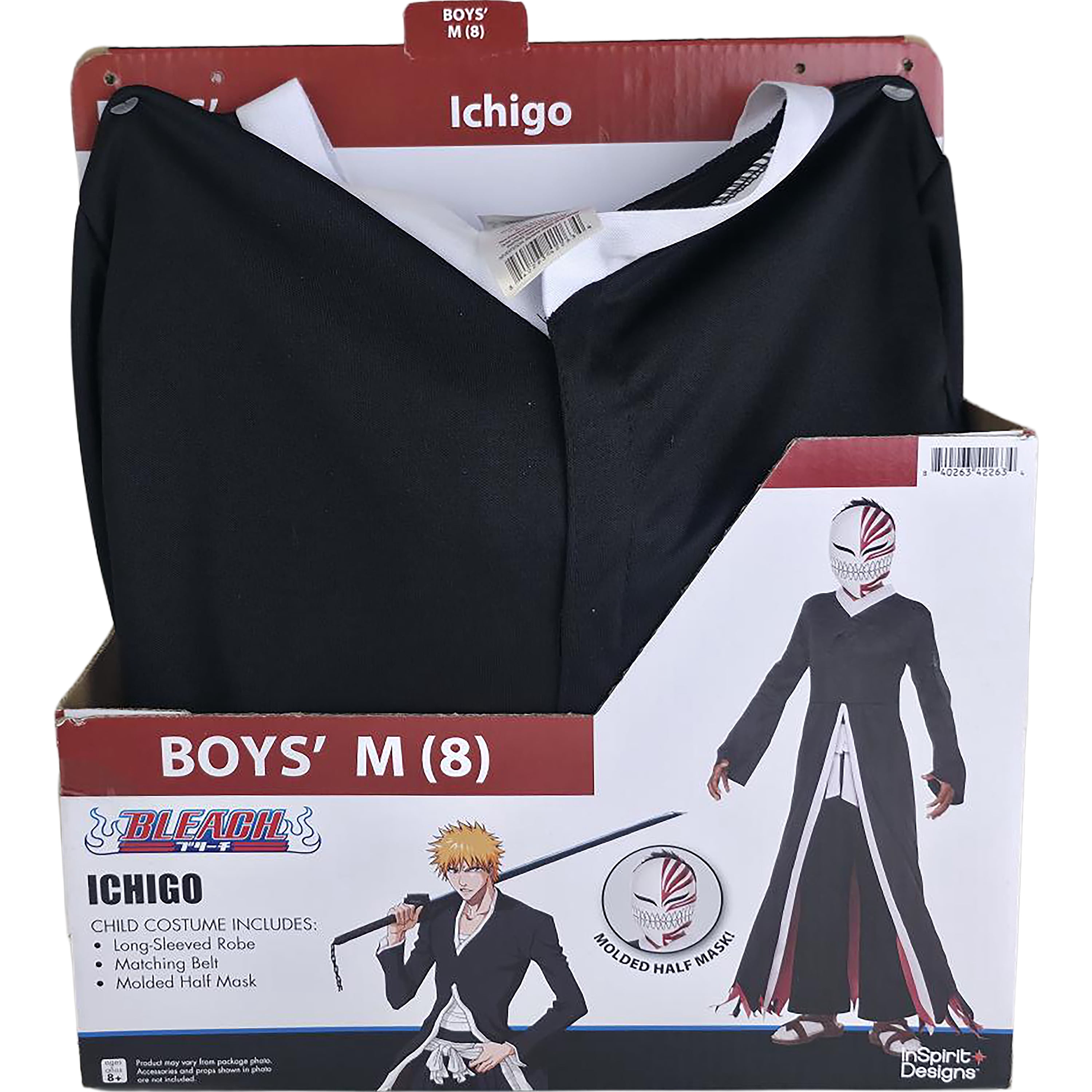 Bleach Ichigo 3pc Halloween Costume for Children, Boy's Size M (8), by Inspirit Designs