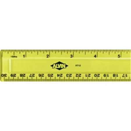 Alvin 12" x 1 1/4" Plastic Ruler