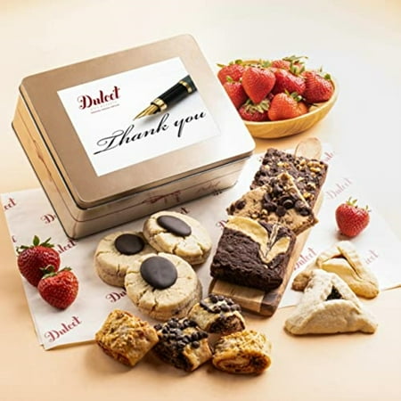 Dulcet Gift Baskets – Thank You Cookie & Brownie Tin – Delicious Fresh Baked Snacks