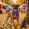 thumbnail image 4 of Sruoe Pet Holiday Triangle Bandana, Purple Owl‑Pumpkin Happy Halloween Print Tie‑On Dog Scarf, Holiday Bib for Dogs & Cats, Halloween Pet Accessory, 4 of 6