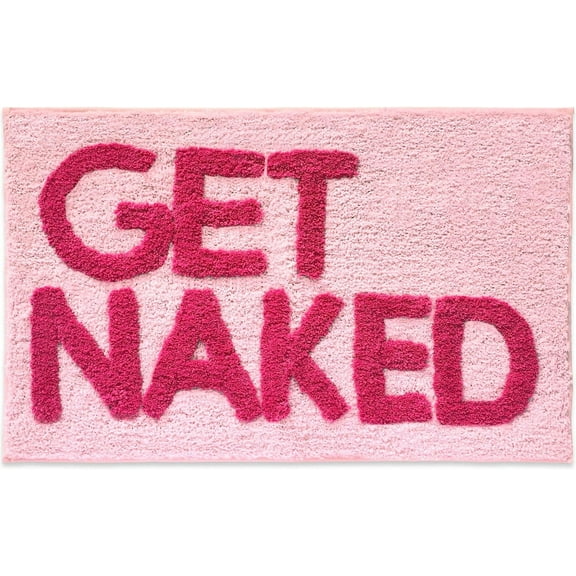 Get Naked Bath Mat Pink - Hot Pink Bathroom Rugs, Pink Bathroom Rugs Cute, Apartment Decor, Cute Bathroom Rugs, Pink Bathroom Decor, Funny Bathroom Rug, Pink Bath Mat Shower Rug, 24x16 Inch