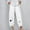 White, variant on HUPOM Handerpants Gloves Pants For Women Ski Pants Mid Waist Rise Short Straight-Leg White L