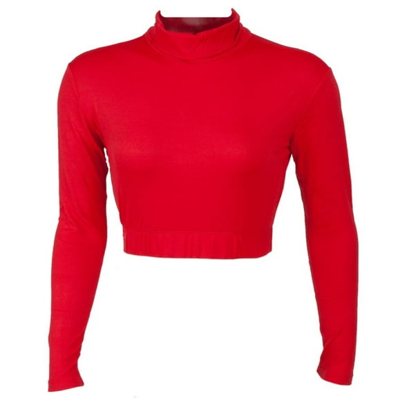 Cheer Fantastic Turtleneck Midriff Red Ladies Medium