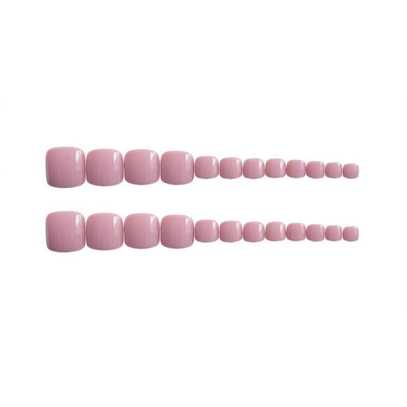 Pink Acrylic Nails Square Short False Foot Nails Artificial Nails