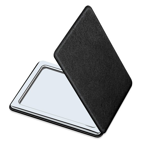 SIISLL Portable Folding Mirror Compact Vanity Mirror Black Travel Makeup Mirrors for Handbag Pocket Wallet Purse, Portable Double-Sided Magnifying Cosmetic Mirror for Daily, Work, Business