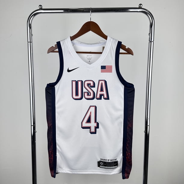 Camiseta de la NBA de 24 años del equipo de EE. UU. con 4 Curry, 6 James, 7 Durant y 10 Tatum