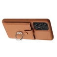 thumbnail image 4 of Compatible with Samsung Galaxy A53 5G Wallet Phone Case,360°Rotation Finger Ring Holder Kickstand,with Card Holder,Lychee Pattern PU Leather Durable Shockproof Rugged Phone Case,Brown, 4 of 12