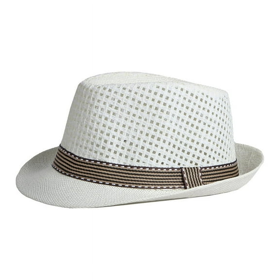 Straw Hats Fedora Hat Panama Caps Derby Trilby Hat Summer Straw Sun Hats Adult Men Cap Mens Bowler Breathable Sunhat Beach Caps