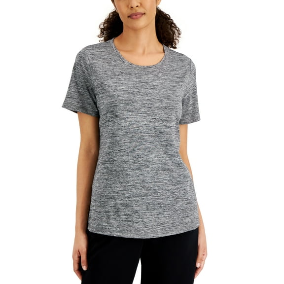 Karen Scott Womens Space Dyed Top Deep Black XL