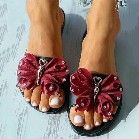 

ãYilirongyummã 40 Sandals Women Slippers For Women Comfort Slip On Casual Bohemia Beach Sandal Ladies Travel Walking Flats Shoes Sandals