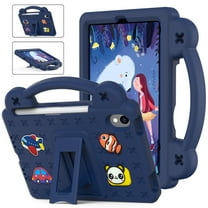 Kids Friendly Portable Tablet Case for iPad mini 7th Generation (A17 Pro) 2024 8.3" Case, EVA Foam Cute Pattern with Kickstand Cute Cartoon Shockproof PC Case for Apple iPad mini 2024 - Navyblue